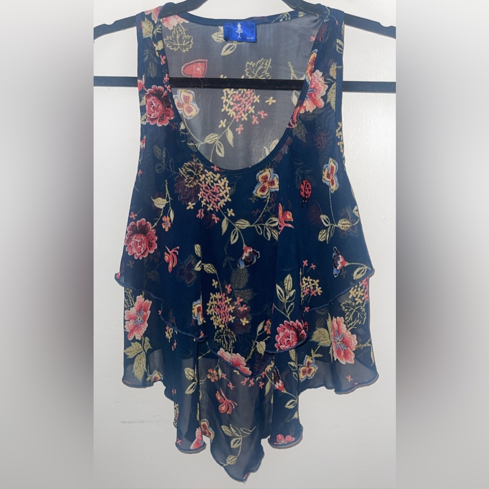 Blue Floral Top
